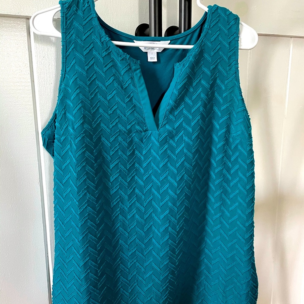 Market & Spruce Teal Sleeveless Blouse